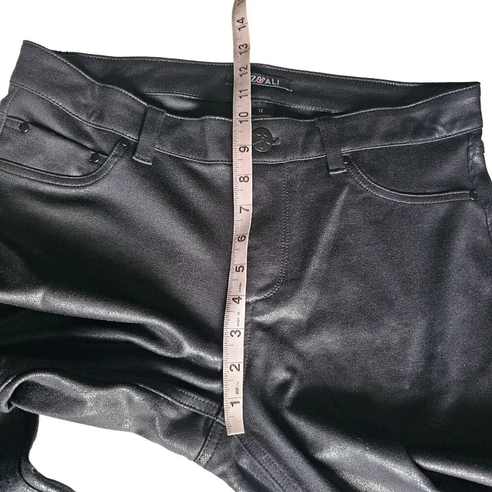 ROZ & Ali Women's Knit Legging Pants Shiny Jean Style Skinny sz 12 - Picture 8 of 9